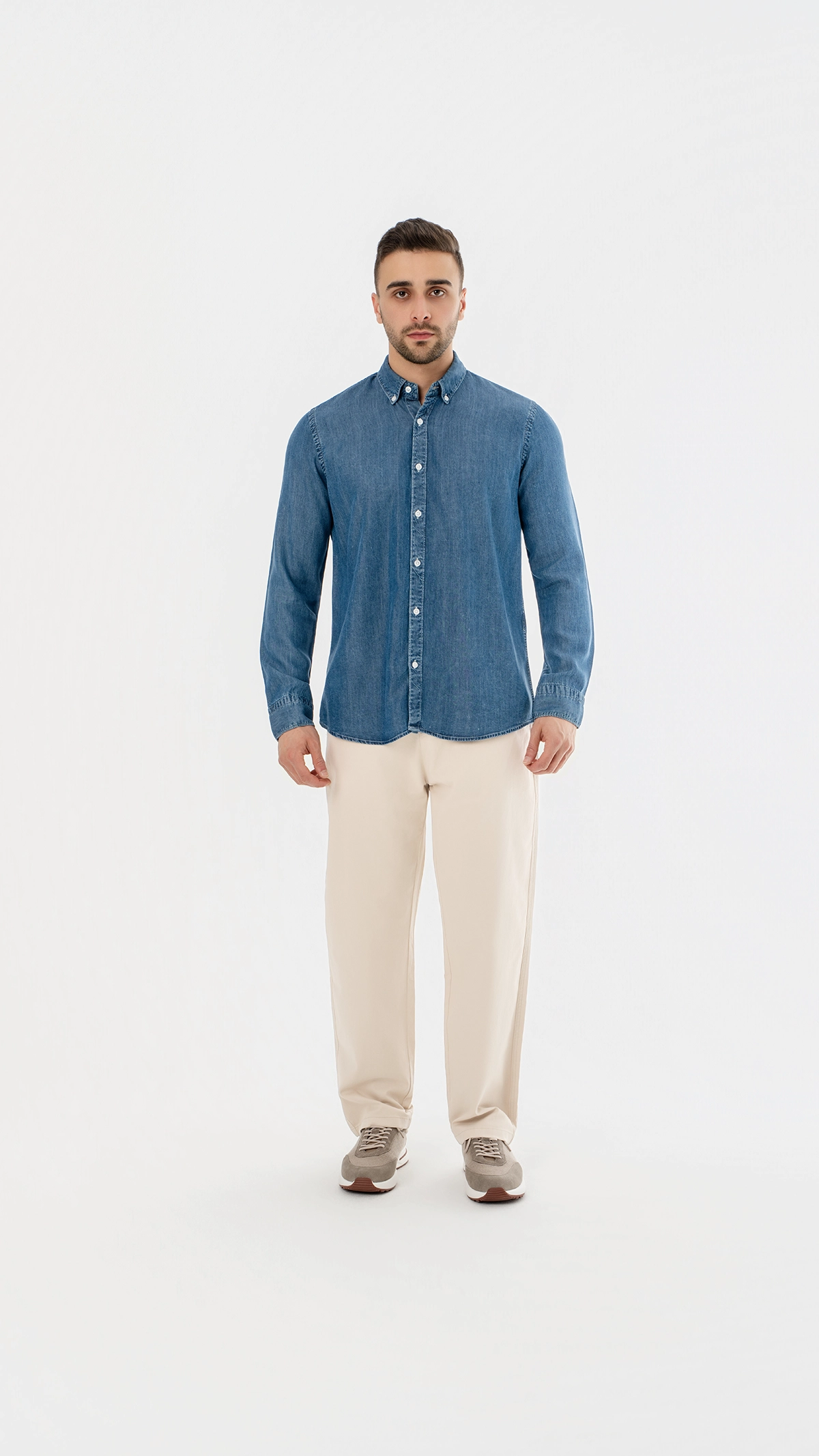 Long Sleeve Tencel Jeans Shirt